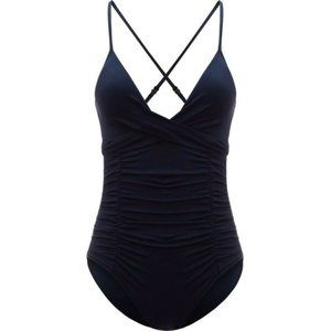 Seafolly Gathered Wrap Cross Back Swimsuit, 6 NWOT
